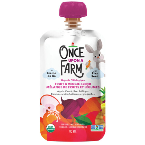 Once Upon A Farm Organic Baby Food Apple Carrot Beet With Ginger & Flax 85 ml