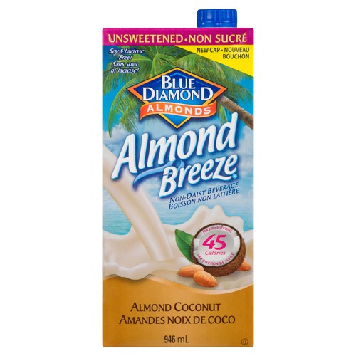 Blue Diamond Almond Breeze Non Dairy Beverage Almond Coconut Unsweetened 946 ml