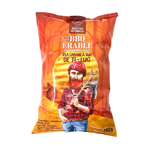 Yum Yum Wavy Chips Maple BBQ 200 g