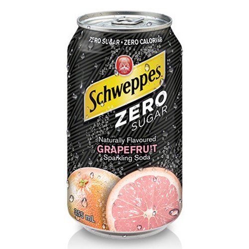 Schweppes Zero Sugar Grapefruit Soft Drink 355 ml
