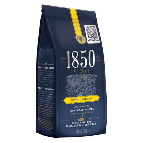 Folgers Ground Coffee 1850 Colombian Light Roast 340 g