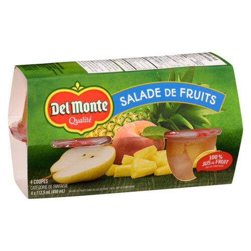 Del Monte Fruit Salad Bowls In Fruit Juice 4 x 112.5 ml