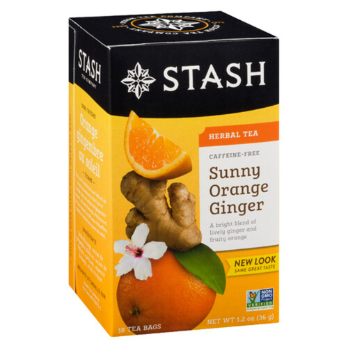 Stash Caffeine-Free Herbal Tea Sunny Orange Ginger 18 Tea Bags