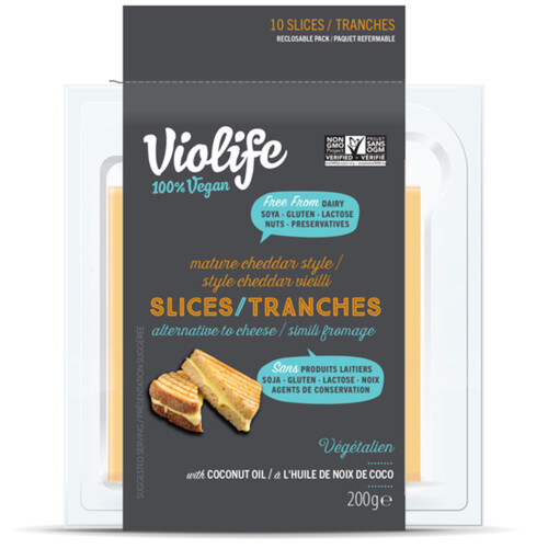 Violife Vegan Slices Cheese Mature Cheddar Style 200 g