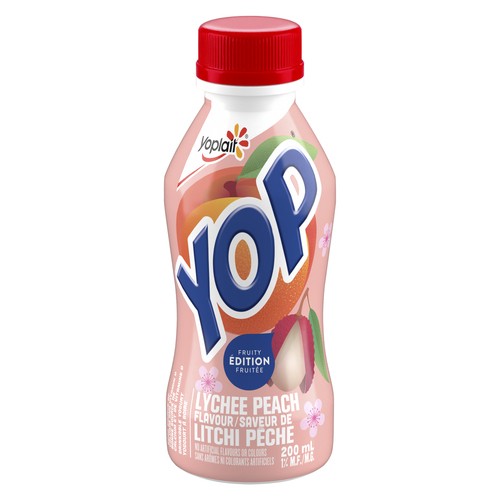 Yoplait Yop 1% Drinkable Yogurt Limited Edition Lychee Peach 200 ml (bottle)
