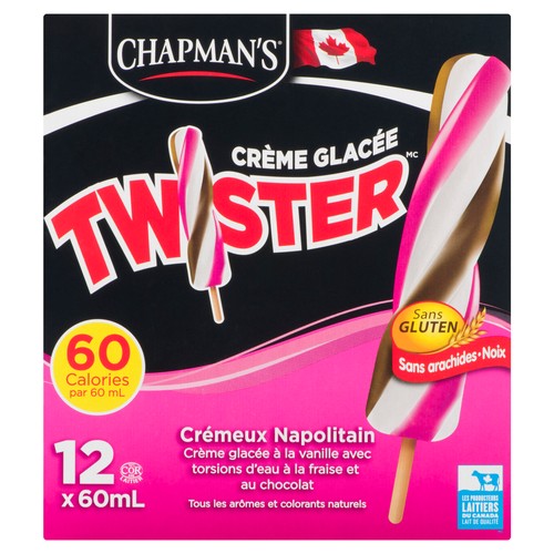Chapman's Ice Pops Fruit Twister Neapolitan 12 x 60 ml