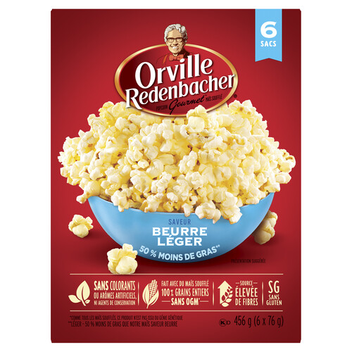 Orville Redenbacher Gluten-Free Popcorn Light Buttery 6 Pack 76 g