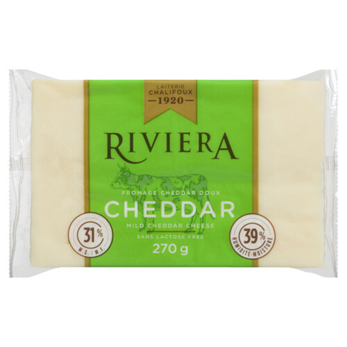 Riviera Lactose-Free Block Cheese White Cheddar 270 g