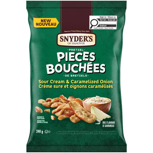 Snyder's Of Hanover Pretzels Pieces Sour Cream And Caramelized Onion 240 g