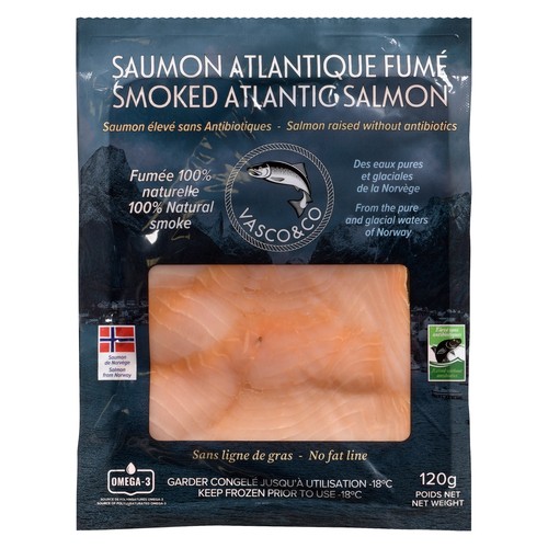 Vasco & Co Frozen Salmon Smoked Atlantic 120 g