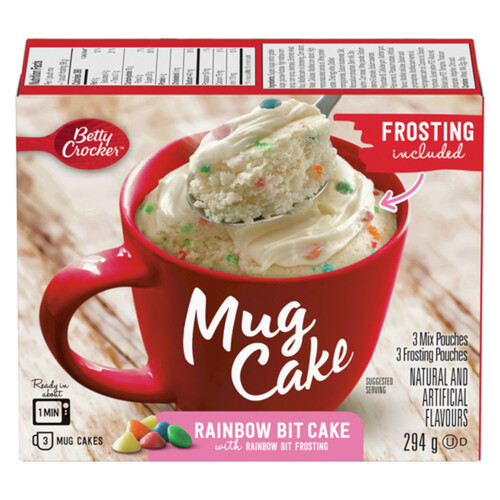 Betty Crocker Mug Cake Rainbow Bit Flavour Frosting 3 Servings 294 g