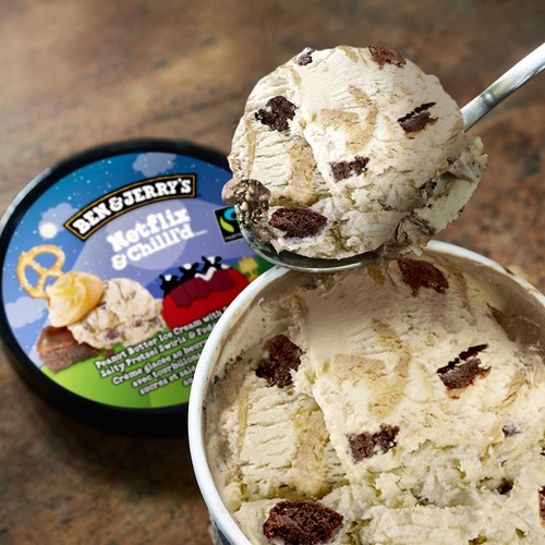 Ben & Jerry's Ice Cream Netflix & Chilll'd Peanut Butter With Sweet & Salty Pretzel 473 ml