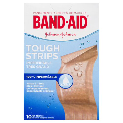 Band-Aid Waterproof Strip Bandages Extra Large All One Size 10 EA