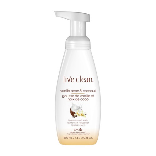 Live Clean Nettoyant moussant pour les mains gousse de vanille et noix de coco 400 ml
