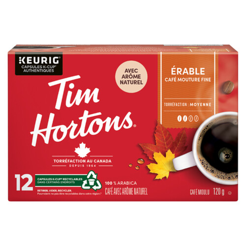 Tim Hortons Coffee Pods Maple Medium Roast 12 K-Cups 120 g