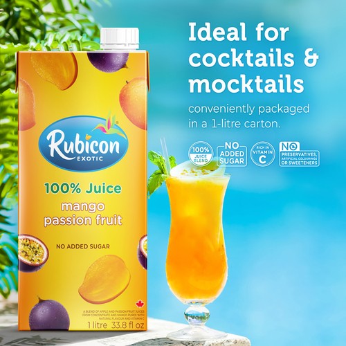 Rubicon 100% Juice Mango Passion Fruit 1 L