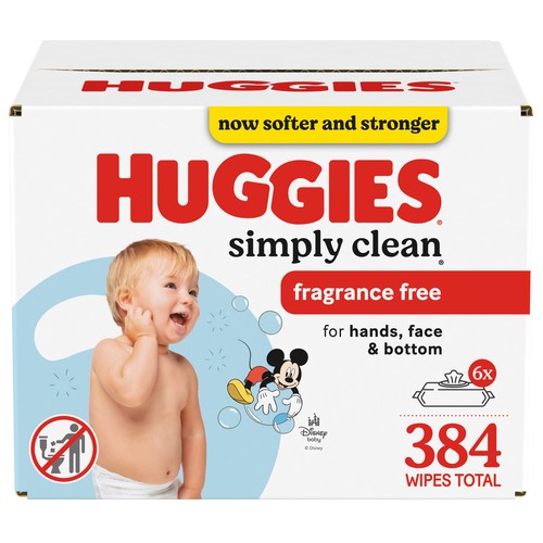 Huggies Simply Clean Fragrance-Free Baby Wipes 384 Count