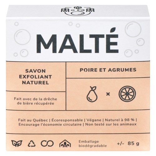 Malté Exfoliant Soap Bar Pear & Citrus 85 g