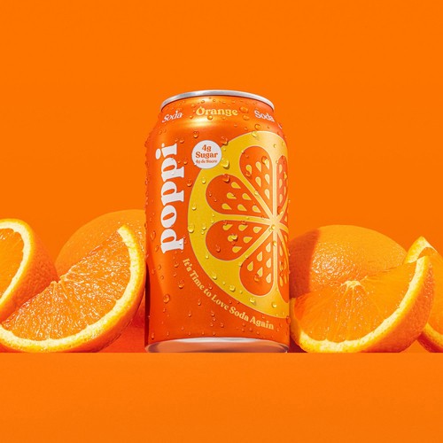 Poppi Soda Orange 4 x 355 ml (cans)
