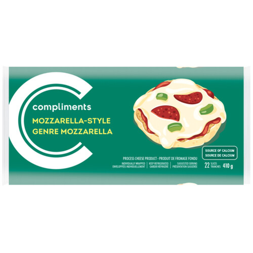 Compliments Cheese Slices Mozzarella Style 410 g