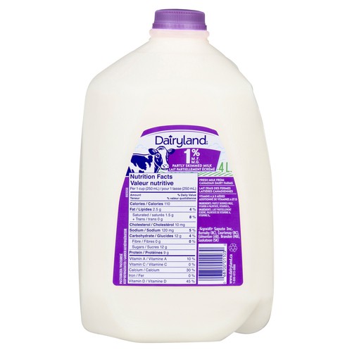 Dairyland 1% Milk Partly Skimmed  4 L
