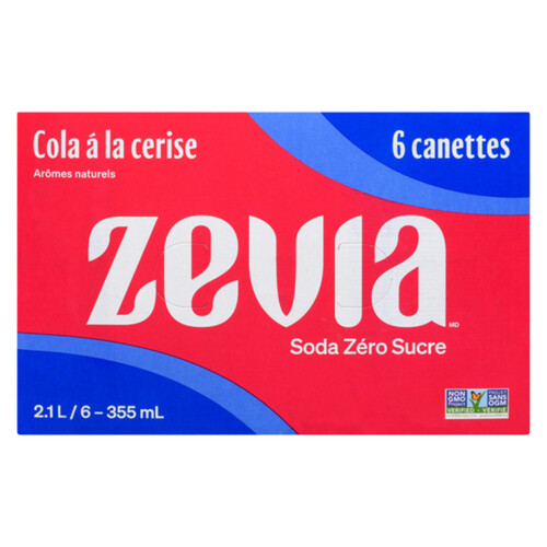 Cherry No.1274、1278、1285、1286、1294、 Zevia Zero Sugar Soft Drink Cherry Cola 6 x 355 ml (cans