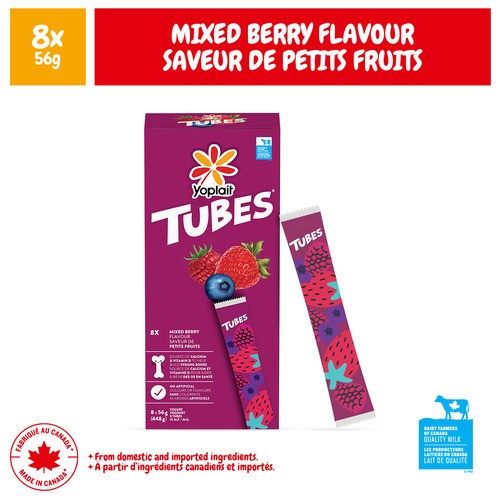 Yoplait Yogurt Tubes Mixed Berry 8 x 56 g