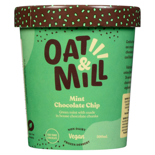 Oat & Mill Vegan Frozen Dessert Mint Chocolate Chip 500 ml