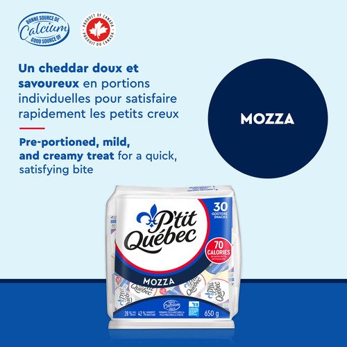 P'tit Québec Snack Cheese Mozzarella 30 Pack 650 g