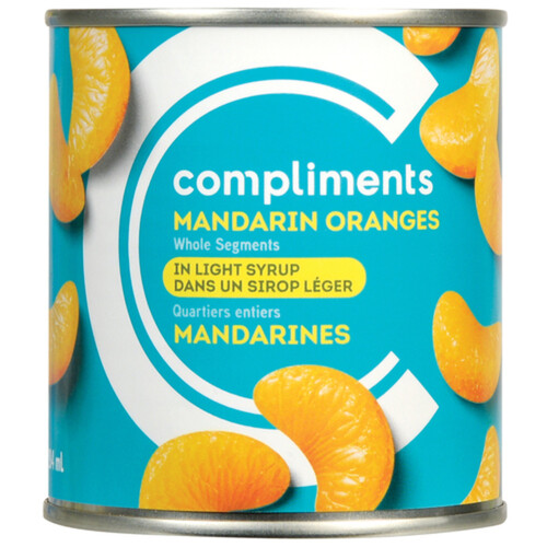 Compliments Canned Mandarin Oranges Whole Segments In Light Syrup 284 ml