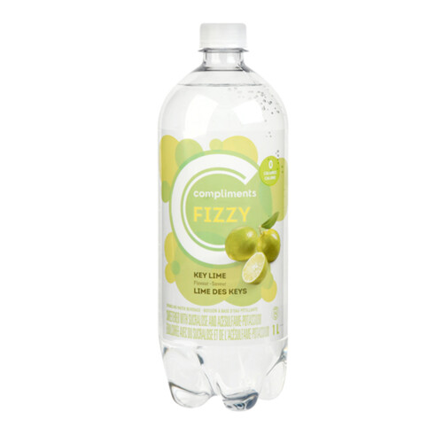 Compliments Sparkling Water Fizzy Key Lime 1 L (bottle)