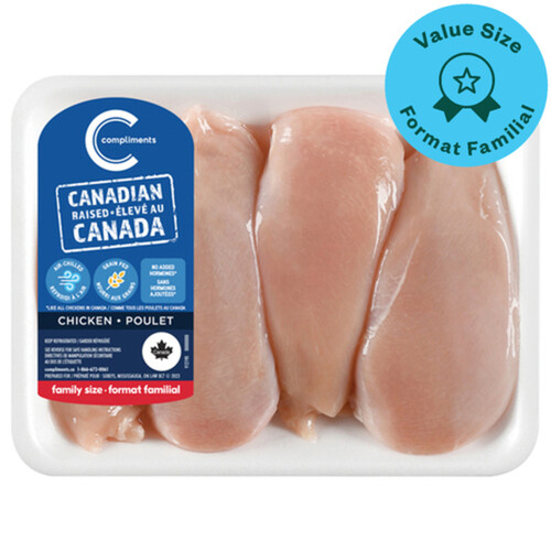 Compliments Chicken Breasts Boneless Skinless Air Chilled Value Size