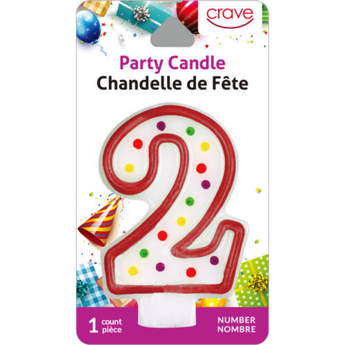 Crave Birthday Candle Number Two 1 Pack