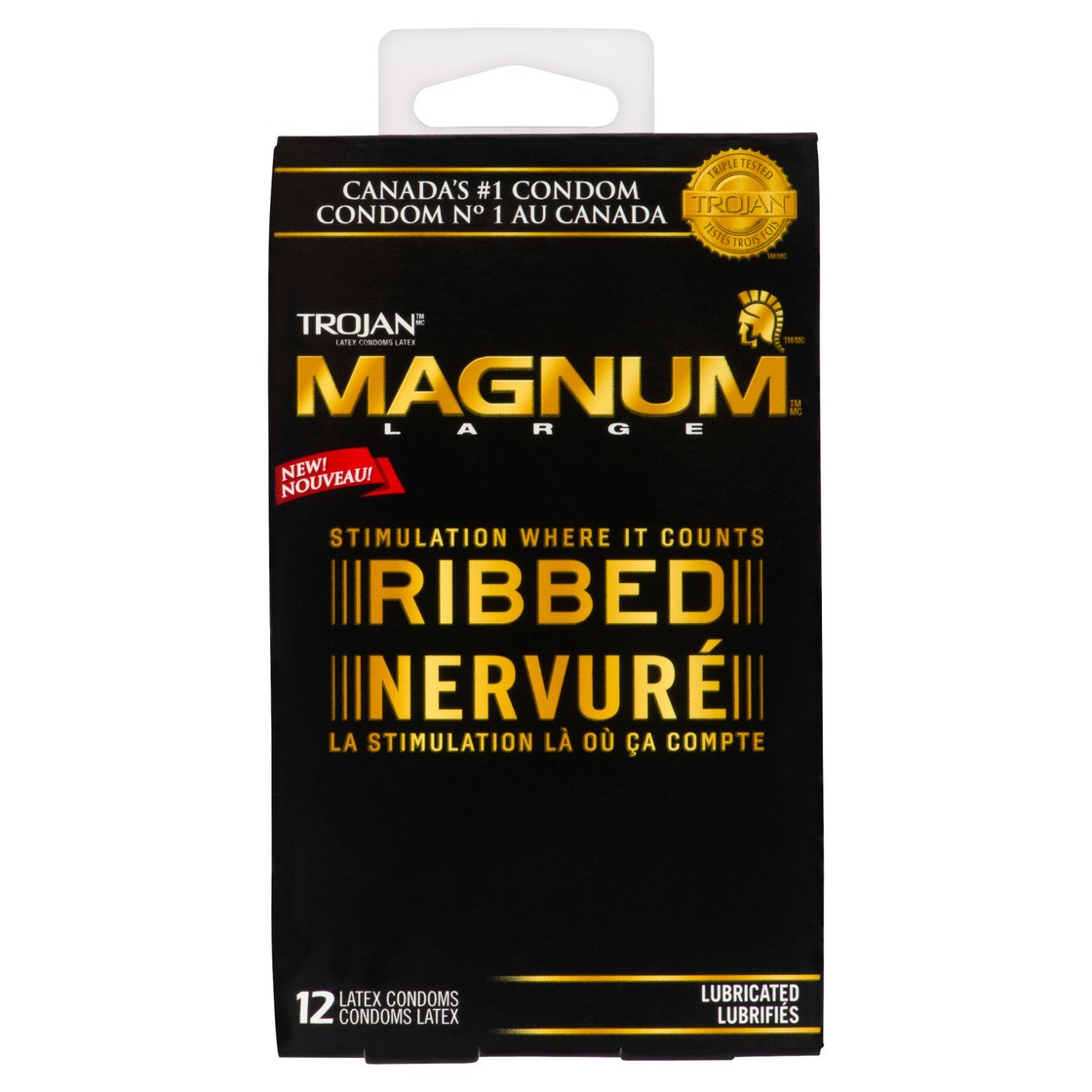 Magnum Ribbed Color Trojan Condoms Magnum Ribbed 12 Count - Voilà Online Groceries & Offers