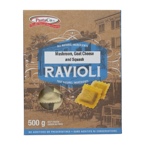 PastaCo Mushroom Goat Cheese and Squash Ravioli 500 g (frozen)