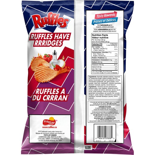 Ruffles Spicy Potato Chips All Dressed Flavoured 180 g