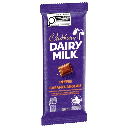 Cadbury Dairy Milk Bar Milk Chocolate With Toffee 90 g