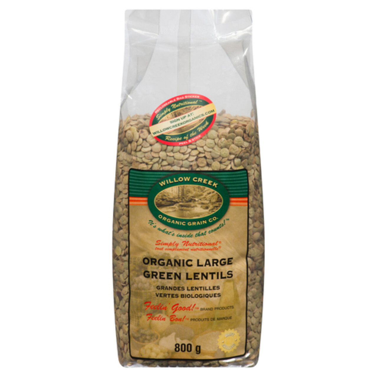 Willow Creek Organic Green Lentil Large 800 g Voilà Online Groceries