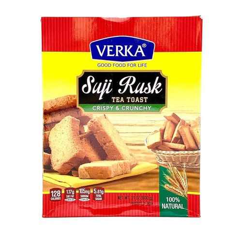 Verka Tea Toast Crispy and Crunchy Rusk Sooji 600 g