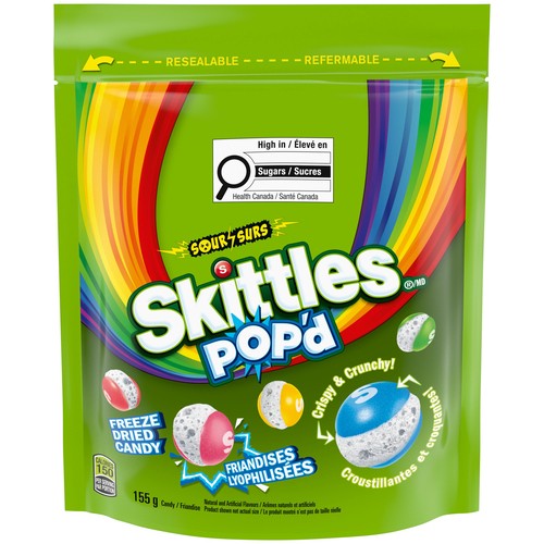 Skittles Pop'd Freeze Dried Candy Sour 155 g
