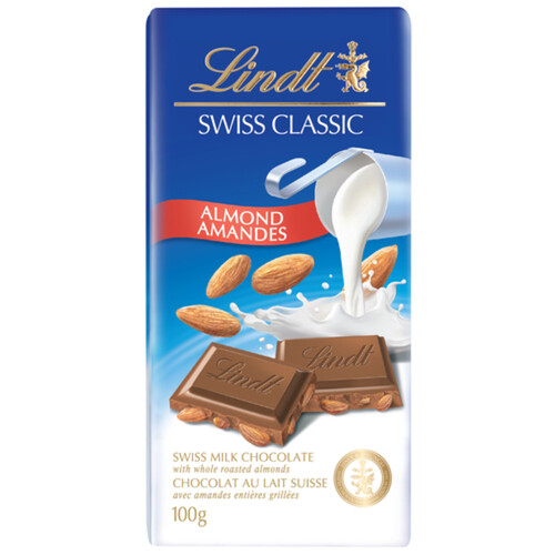 Lindt Swiss Classic Milk Chocolate Bar Almond 100 g