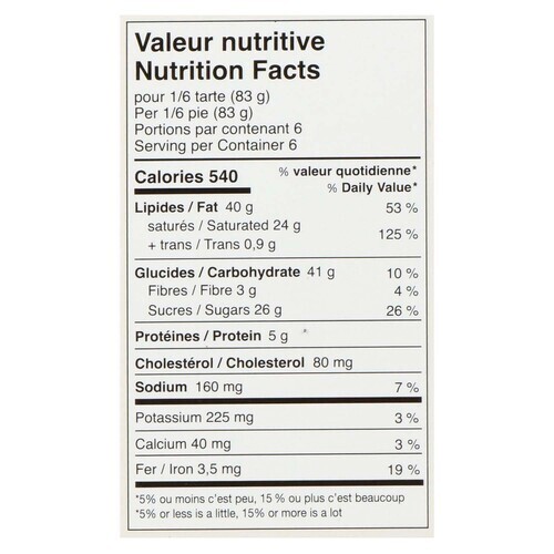 3 Fois Par Jour Pie Salted Chocolate 395 g (frozen)