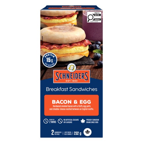 Schneiders Breakfast Sandwiches Bacon & Egg 232 g