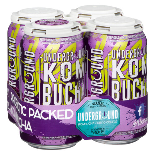 Underground Kombucha Berry The Elder 4 x 355 ml (cans)