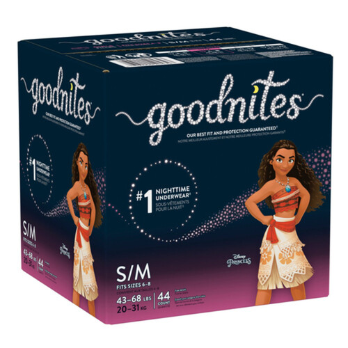 Goodnites Girls Nighttime Underwear Size S/M (43-68 lbs) 44 Count - Voilà  Online Groceries & Offers