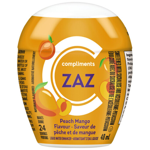 Compliments ZAZ Liquid Water Enhancer Peach Mango 48 ml