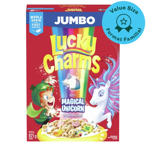 Lucky Charms Breakfast Cereal Whole Grains With Marshmallows Value Size 825 g