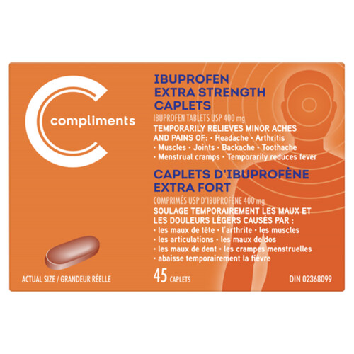 Compliments Ibuprofen 400 mg 45 Caplets