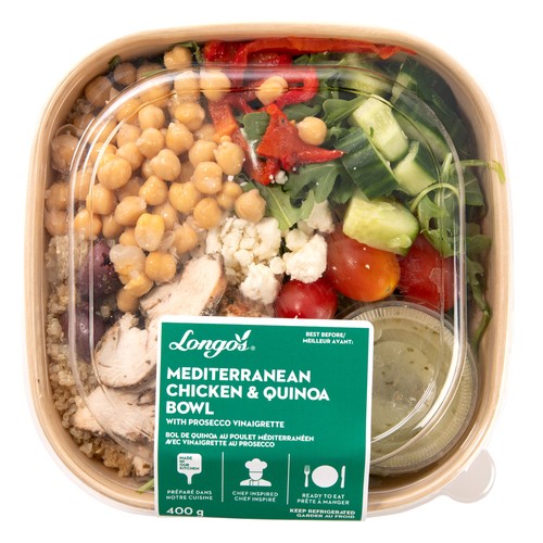 Longo's Salad Bowl Mediterranean Chicken & Quinoa With Prosecco Vinaigrette 400 g