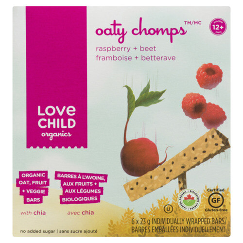 Love Child Organics Oat Bars 12m+ Raspberry & Beet 6 x 23 g